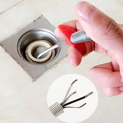 Metal wire brush Hand Kitchen Sink Cleaning Hook Sewer Dredging Device Spring Pipe Hair Dredging Tool Metal wire brush 85m