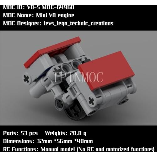 MOC-64960 Mini V8 engine by levs_lego_technic_creations