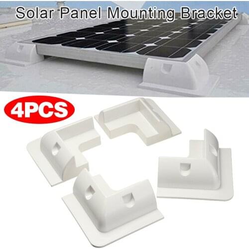 4Pcs Solar Panel Mounting Bracket White Plastic Solar Panel Fixing Bracket for RV Caravans Boats Yachts Camper Lorries Buses