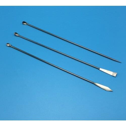 Set of 3 Pcs Stainless Steel Microscale Medicine Spoon Drug Reagents Sample Spatula Weighing Spoon Experiment Lab Supplies