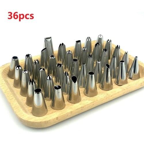 36Pcs/Lot Stainless Steel Nozzle Tips DIY Cake Decorating Tools Icing Piping Cream Pastry Bag Nozzle Kitchen Bakery Tools