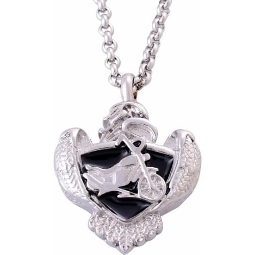 Stainless Steel Urn Pendant Motorcycle Pattern Personalized Jewelry