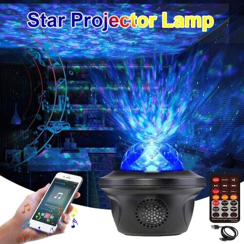 USB LED Star Night Light Music Water Wave LED Starry Projector Light Bluetooth LED Galaxy Projector night lamp for children