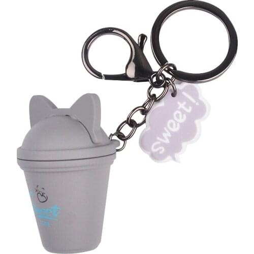 2019 Winter New Acrylic Cute Cartoon Small Insulation Cup Keychain Pendant Bag Car Key Ornament Creative Gift