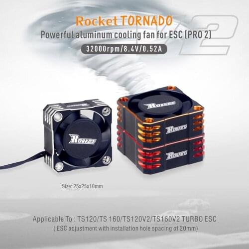 The New Rocket Cooling Fan 25mm Mini Aluminum Fan RC Cooling Fan Rotates at 32000RPM 8.4V for TS120 TS160 ESC Fast Cooling