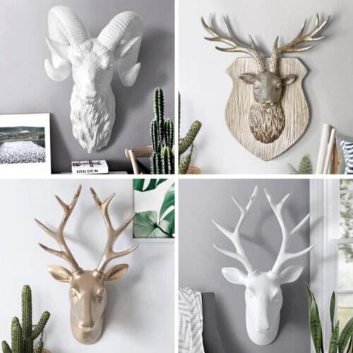 Resin Animal Ornaments Statues Sculptures Artwork Statue Home Corridor Wall 3D Emulate Statue Home Decor Craft
