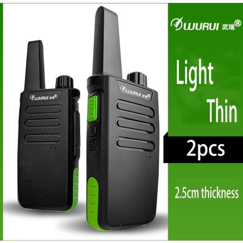 2pcs Portable Handheld Walkie Talkies with Long Standby UHF 400-470MHz Professional Two Way Walkie Talkie Radio with Headphones