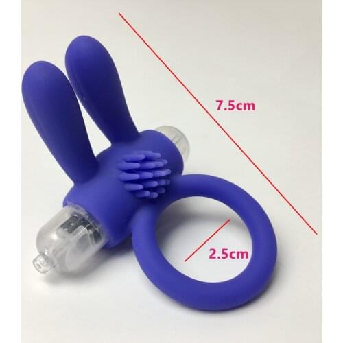 Durable rabbit penis ring vibrator cock cage cockring clitoris massager vibrating masturbation Cocking delay ejaculation sex toy