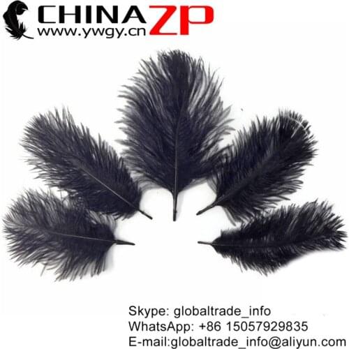 Size 20-25cm(8-10inch) CHINAZP Factory 200pcs/lot Fantastic Decorative Dyed Black Ostrich Confetti Feathers