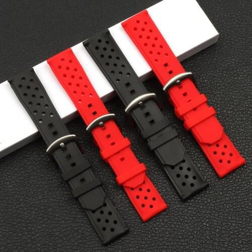 22mm 24mm nature Silicone rubber Watch Band for TAG Heuer watch strap WAZ2113 Belts Bracelets watchband F1 series pin buckle