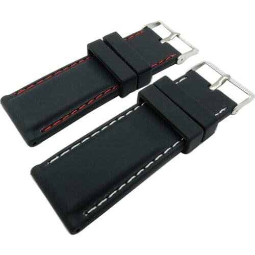 Rubber Silicone 20/22/24/26/28mm Solid Watch Black Red White Multi Color Army Military watchbands Strap Bands Buckle