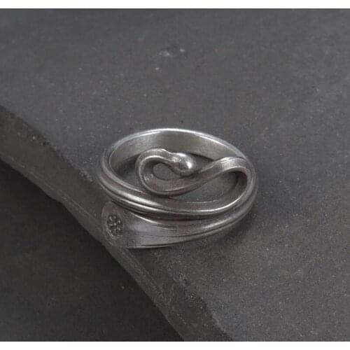 Thailand Chiang Mai handmade silver ring female S925 sterling silver vintage old openin