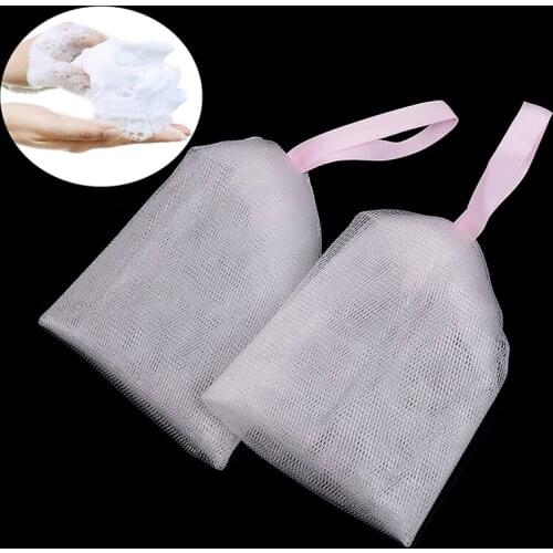 2pcs Mesh Bath Sponges Bag Soap Bag Foam Mesh Soaped Glove For Foaming Cleaning Bath Soap Net Bathroom Cleaning Gloves 3sizes