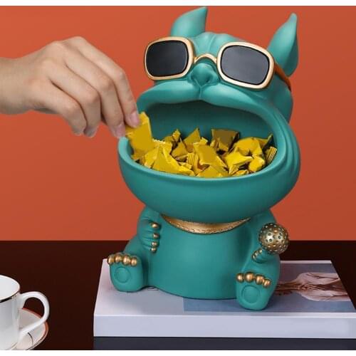 Resin Animal Statue Sculpture Figurine Key Candy Container Decoration Home Table Decoration Accessories Decoration Crafts 2021