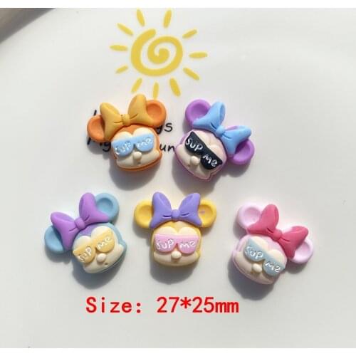 20pcs Resin Mouse Head Cookies Crafts Flatback Cabochon Scrapbooking Decorations For Hair Clips Embellishmentsne Case Decoration