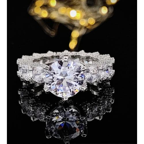 Vintage luxury 925 Sterling Silver Wedding Engagement Ring Anniversary Party Ring for Women Fashion Ring R6014S