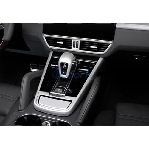 Interior Gear Box Storage Box Cover AC Outlet Vent Panel Overlay Chrome Car Styling For Porsche Cayenne 2018 2019 Accessories