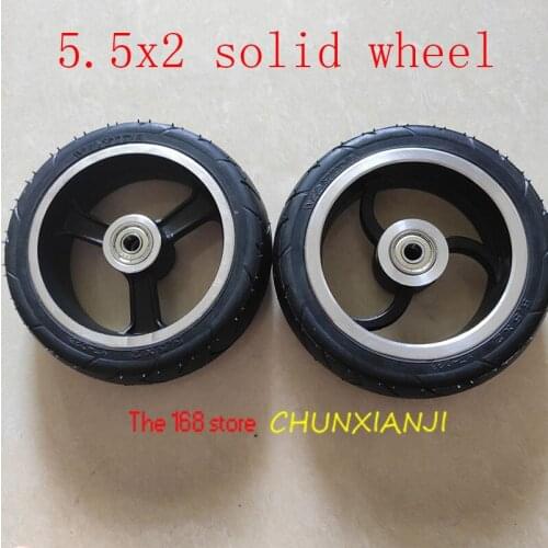 High-quality 5.5x2 Solid wheels 5.5*2 tubeless wheel Fast wheel F0,jackhot,Nes carbon fiber scooter solid tire with alloy rim