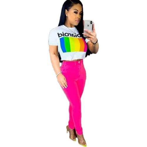 Womens digital printing short sleeve T-shirt