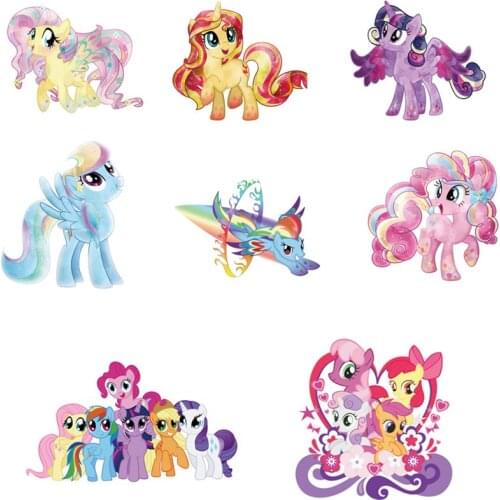 1Pcs Cartoon Unicorn Patches Heat Transfer Iron on Patch for T-Shirt Children Gift DIY Clothes Stickers Washable