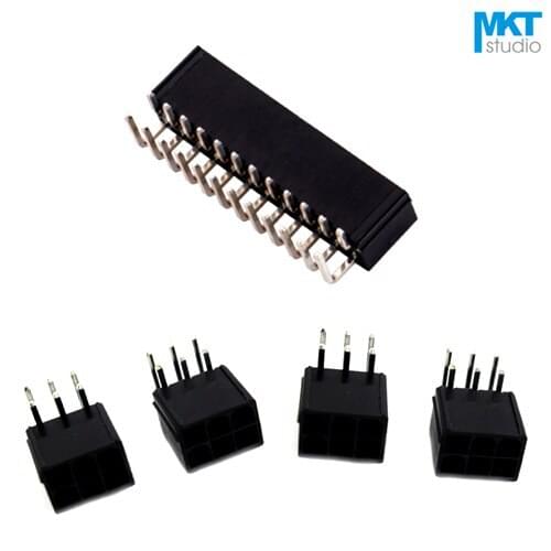 100Pcs Black 5557 Series 4.2mm Pitch Right Angle Pins Double Rows Male Box Header 2P 4P 6P