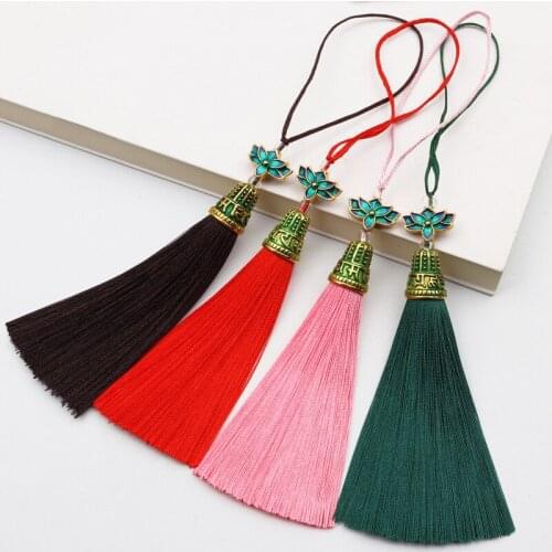 2-5Pcs Alloy Lotus Ice Silk Tassels DIY Curtain Garment Clothes Bag Car Decorative Craft Supplies Classical Style Tassel Pendant