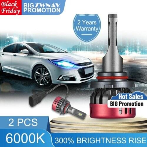 2Pcs Car Headlights Bulbs LED H7 H4 H11 9006 9005 90W 9000LM Decoder Automobile Lamp Headlamp Front Fog Lights 6000K 12V Auto