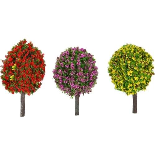 30Pcs/Lot Ball-shaped Flower Model Trees Mixed Tree Model Landscape Trees Train Layout Garden Scenery Miniature 1:100 Scale