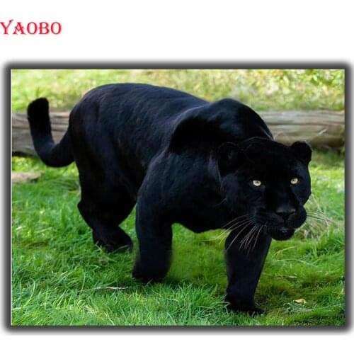 5d diy diamond embroidery full square,painting diamond round,Black panther diamond mosaic picture NEW arrival wall decor