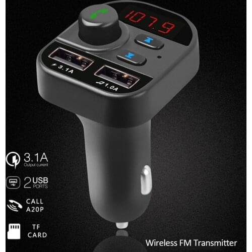 Car MP3 player Bluetooth 5.1 In-Car Wireless FM Transmitter MP3 Radio Adapter Car Kit 2 USB Charger Auto Interior Parts