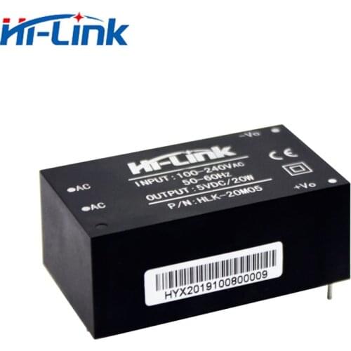 Free shipping 2pcs/lot HLK-20M05 AC-DC 220v to 5V 20W intelligent household switching step down power supply module