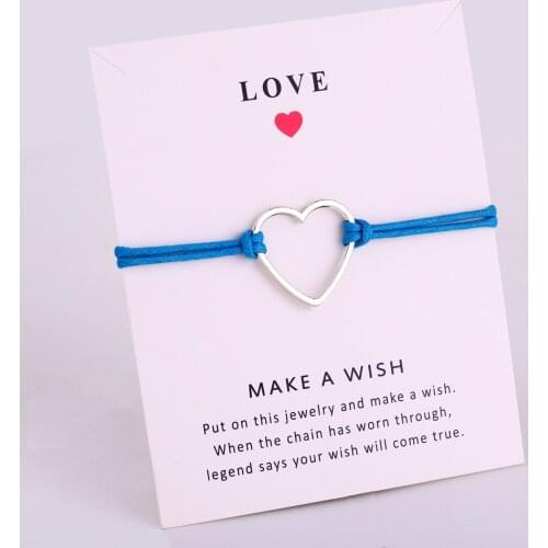 Heart Love Charm Bracelets Fashion Rope Chain Jewelry Women Boy Girl Unisex Jewelry Friend Christmas Gift Drop Shipping