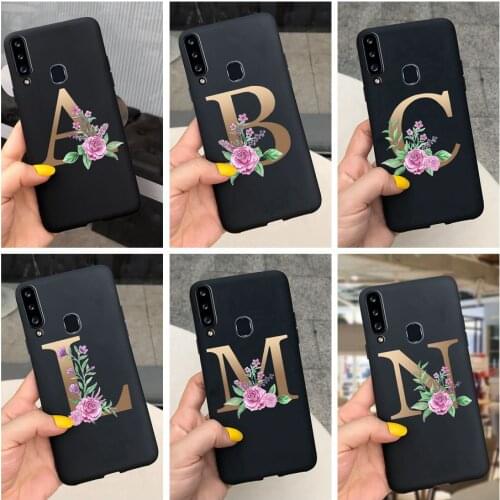 ABC Simple Fashion Letters Case For Samsung Galaxy A10 A20 A30 A40 A50 A70 A10S A20S A20E Back Cover Soft TPU Phone Cases Bumper