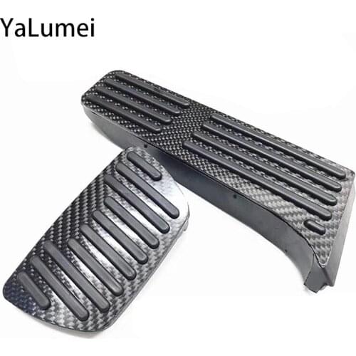 Carbon Fiber Car Accelerator Brake Pedals Cover For Toyota Camry 70 Avalon RAV4 2018 2019 2020 For Lexus ES GS IS Accessories