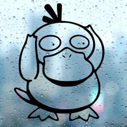 Black/Sliver Cartoon Anime Duck Vinyl Car Body Decals Window Door Decal Funny Top Quality Rainproof S1338