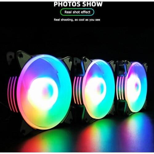 COOLMOON 12cm Chassis Cooling Fan 5 Colors LED Lighting Large 4Pin Heatsink