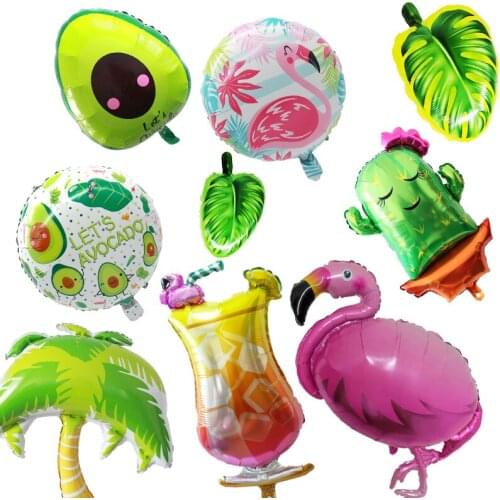 Hawaii Theme Party Decoration Balloon Flamingo Avocado Foil Balloon Holiday Summer Aloha Beach Birthday Party Decor Supply Globo