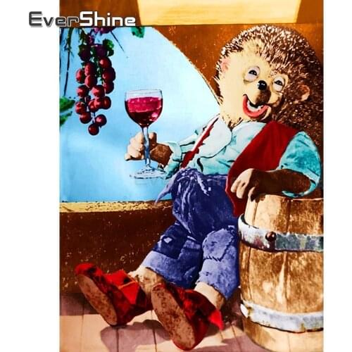 EverShine Diamond Mosaic Cartoon Animals Picture Of Rhinestones Diamond Painting Cross Stitch Diamond Embroidery Hedgehog Gift