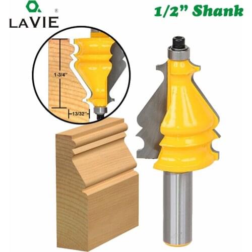LAVIE 1pc 12mm 1/2" Shank Line Architectural Molding Router Bit Woodworking Tenon Milling Cutter for Wood Machine Tools MC03089
