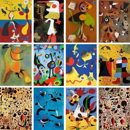 Joan Miro Abstract Watercolor Wall Art Poster and Prints Pictures Famous Canvas Painting for Living Room Home Cuadros Decoration