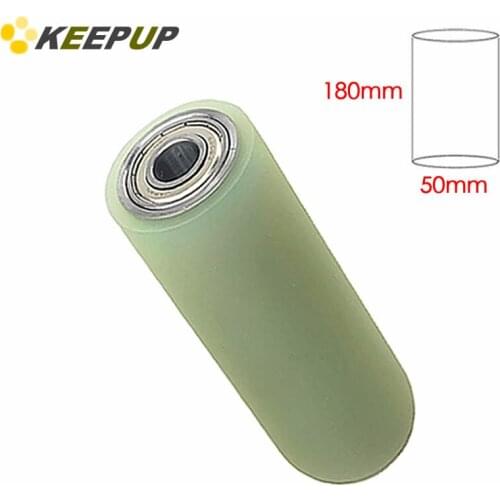 Furniture wheel.Diameter 50mm, length 180mm,PU polyurethane roller with bearing,Soft surface,Pipeline transmission Rubber wheel