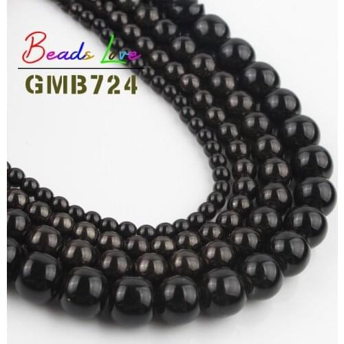 3 4 6 8 10mm Natural Black Hematite Stone Round Loose Beads for Beadwork Jewelry Making DIY Bracelet Necklace Jewellery 15 inch