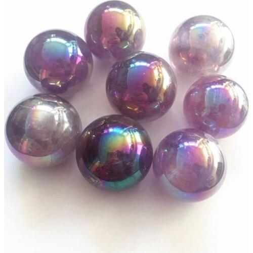 Healing Purple Stone Natural Amethyst Quartz aura Sphere Pretty Crystal Ball For Home Decoration Gift Collection