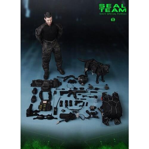 MT M013 1/6 US Navy SEAL Team Leader K9 Special Forces Soldier Model Combat Troop 12'' Full Set Action Figure Toy Doll Gift