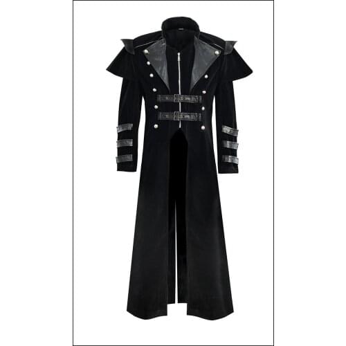Mens Vampire Steampunk Medieval Victorian Renaissance Coat Tailcoat Jacket Halloween Perform Long Gothic Vintage Jackets Coats