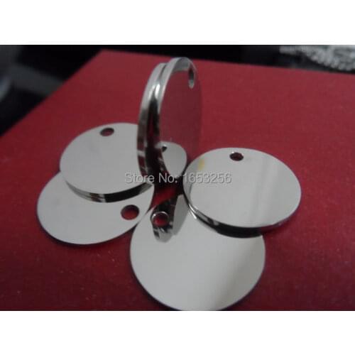 Lot of 10pcs Fashion Stainless Steel High Polished Plain Round Medal Tag Pendant Charm Jewelry 30mm wide