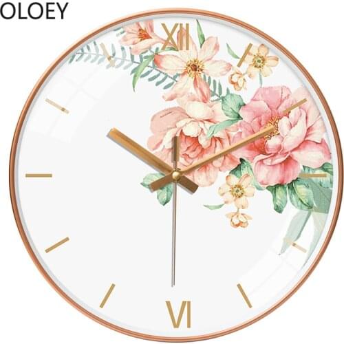 Nordic Art Gold Wall Clock Modern Design Flower Watch Home Silent Living Room Bedroom Kitchen Wall Clocks Luxury Reloj De Pared