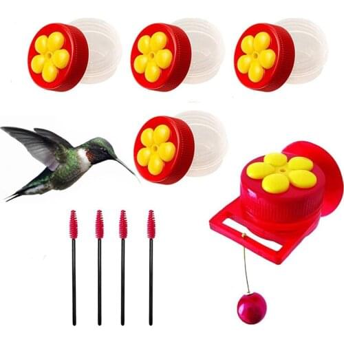 2021 New Flowers Shape Handhold Bird Hummingbird Feeder Drinker Plastic Seed and Water Wholesale