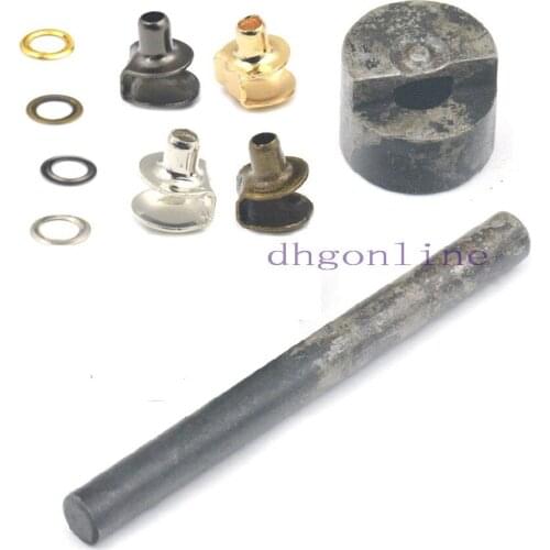 One TooL + 50 Pcs 8mm Boot Hook eyelet Buckle For Shoelace Hiking Rock Climbing Washer