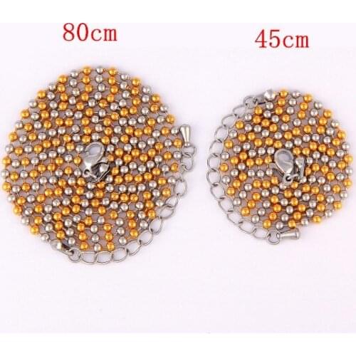 Newest My Coin Pedant Gold and Silvering Two Tone Alegre Faceted Ball Chain 45cm and 80cm Stainless steel Necklace 10pcs/lot